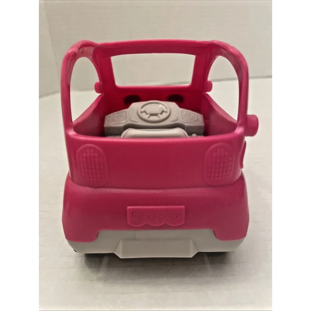 Fisher-Price Little People Barbie Lot of 4 Figures + Pink Convertible Car Dog